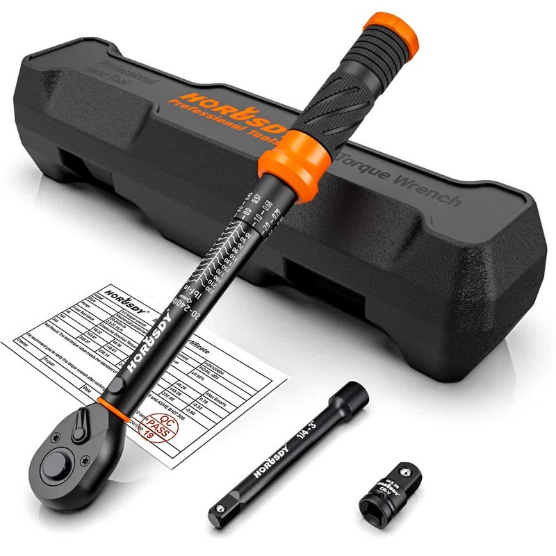 3Pc 1/4 Drive Click Torque Wrench Ratchet Socket Adaptor Extension WorkShop V465-81035