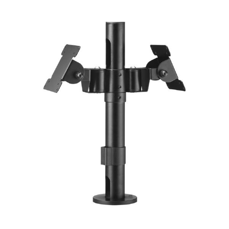 Atdec POS 400mm pole with back-to-back display VESA 75/100 head. Max load: 10kg per display 13APAS-HB2B-P400