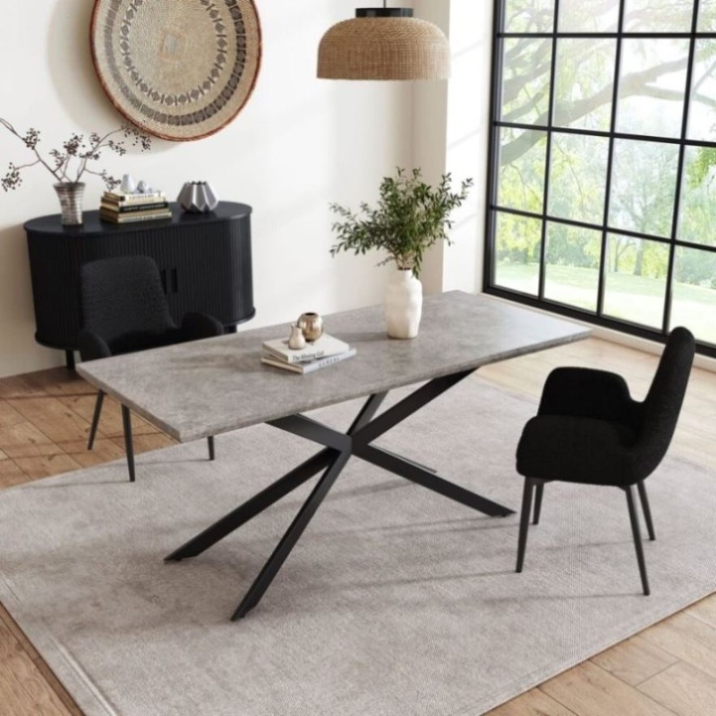 Falcon Rectangular Dining Table MDF Marbling V264-DNT-411C-DGR-17M