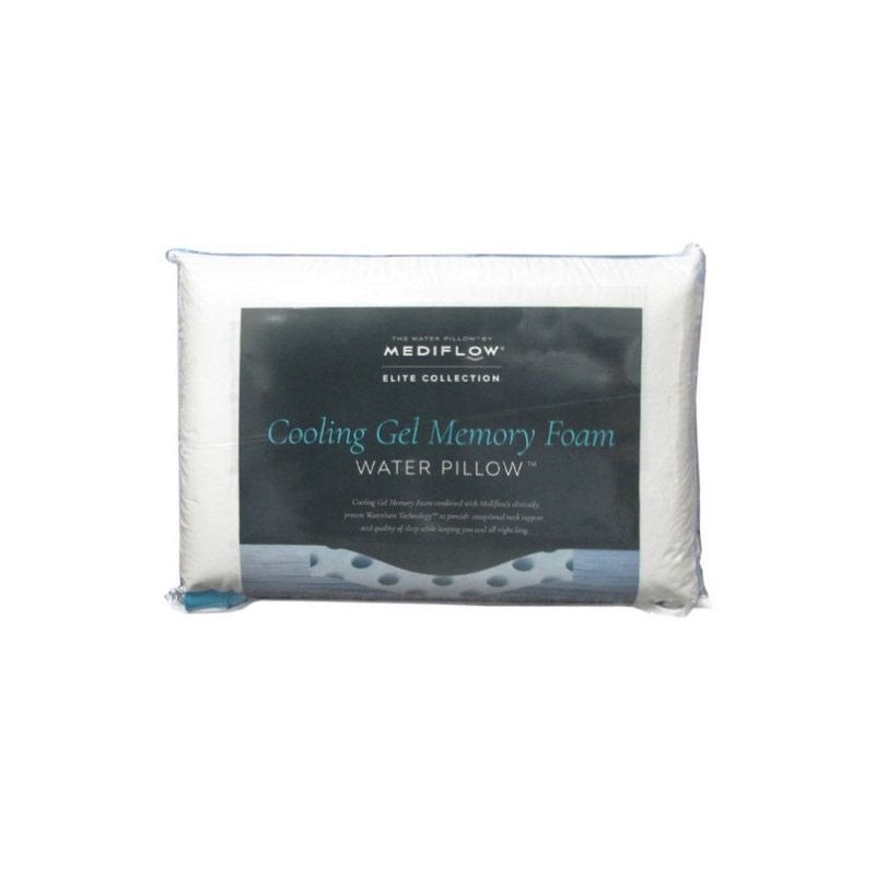 Mediflow Elite Premium Fiber Cooling Gel Memory Foam Water Pillow 44 x 66 cm V442-ABR-PILLOW-ELITEWATERGELFOAM-WHITE-ST