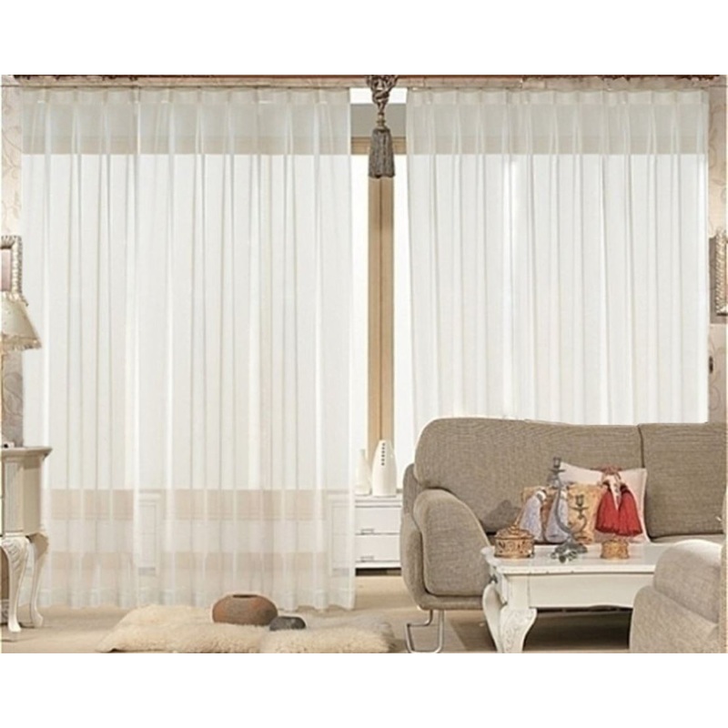 2 Long drop Sheer Voile Curtains 580cm wide 270cm long+30 Hooks Pinch Pleat New V702-CNA5-4