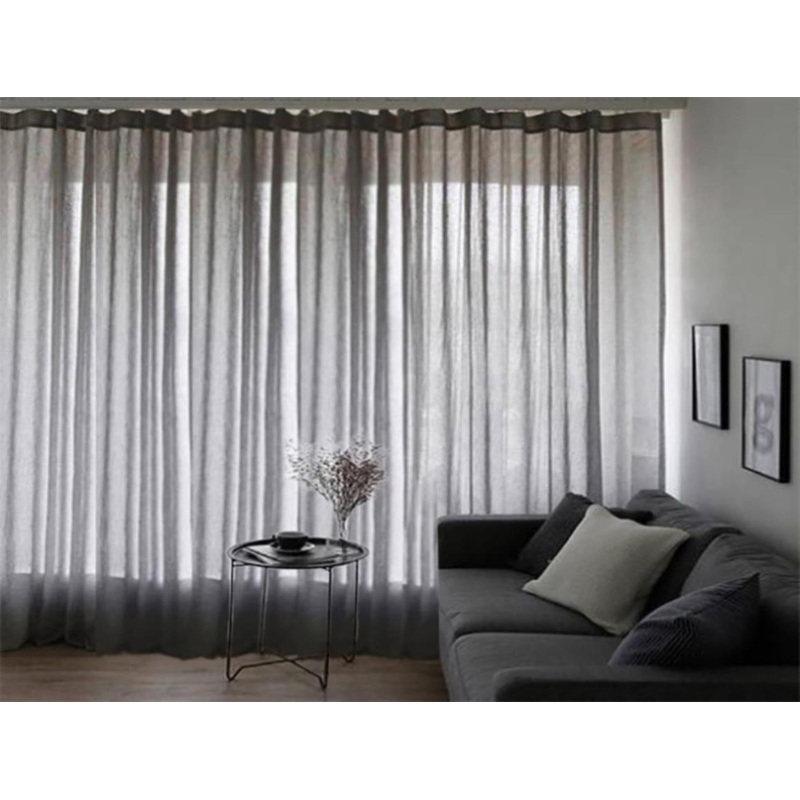 2 Long drop Sheer Voile Curtains 588cm wide 270cm Drop +Hooks Pinch Pleat Black V702-CNA5-4-1 BLK