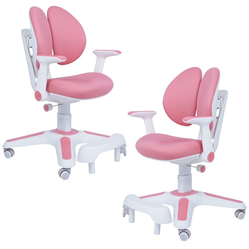 2x Ergonomic Children Kids Study Chairs Height Adjustable – Pink V563-68304_2X