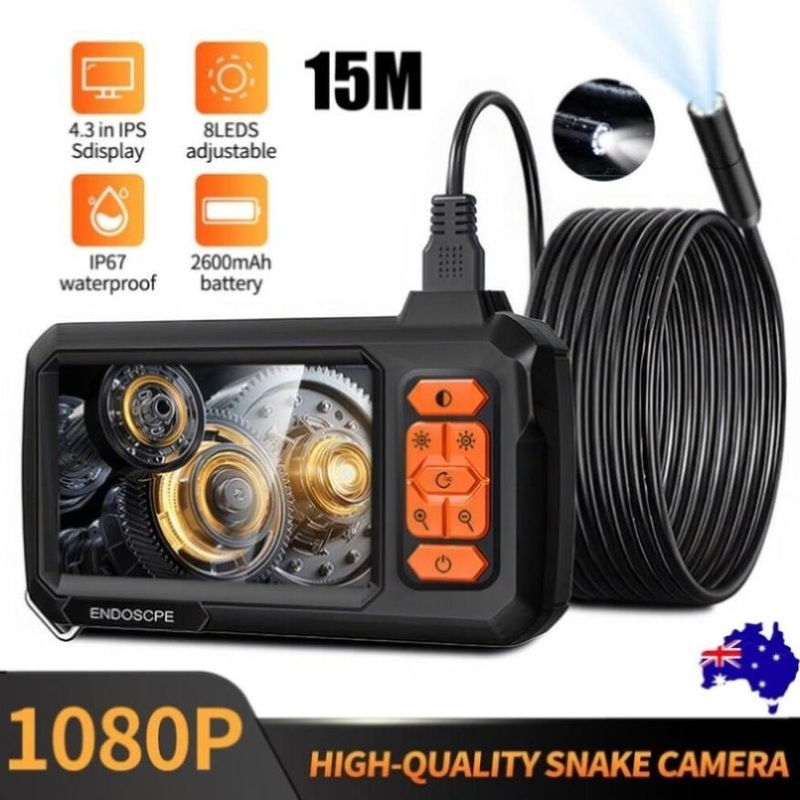 4.3 Screen Industrial Endoscope 8mm Borescope Inspection 1080P HD Camera 15M V201-W13289775
