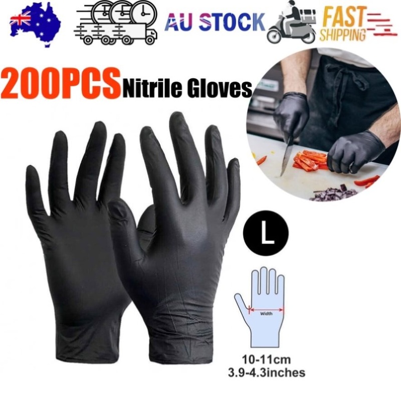 6g Flexible Disposable Nitrile Gloves For Mechanic Work Food Prepa 200Pcs L V201-W13213931
