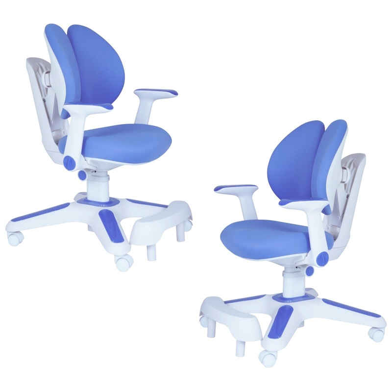 Ergonomic Children Kids Study Chair Set of 2 Height Adjustable – Blue V563-68303_2X