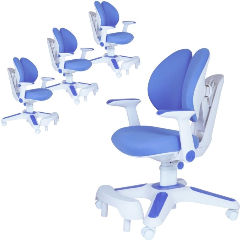 Ergonomic Children Kids Study Chair Set of 4 Height Adjustable – Blue V563-68303_4X