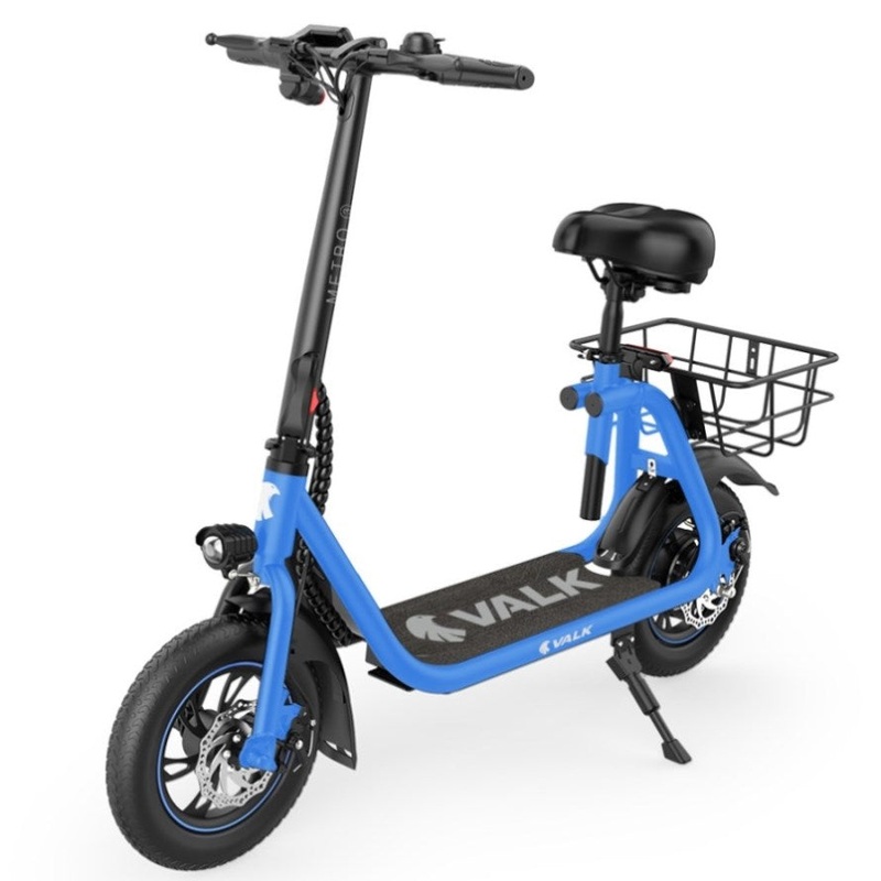 VALK Electric Scooter with Seat, Disc brakes, 12 Tyres, Motorised eScooter for Adults Teens V219-TRNESCVAM3BA