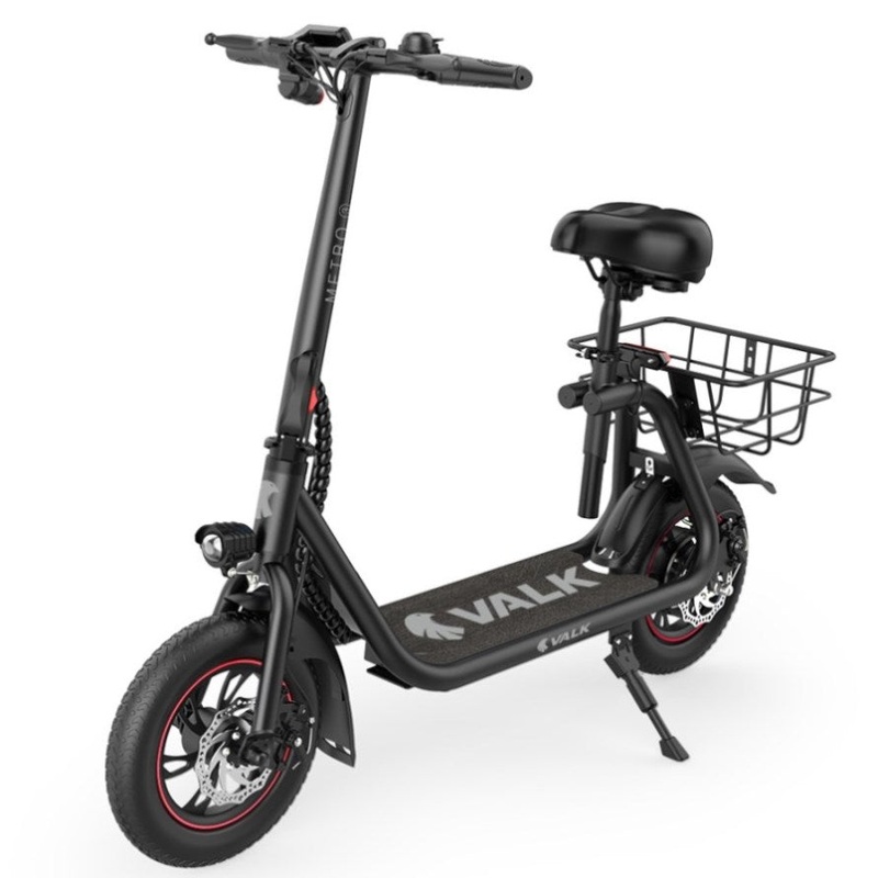 VALK Electric Scooter with Seat, Disc brakes, 12 Tyres, Motorised eScooter for Adults Teens V219-TRNESCVAM3KA