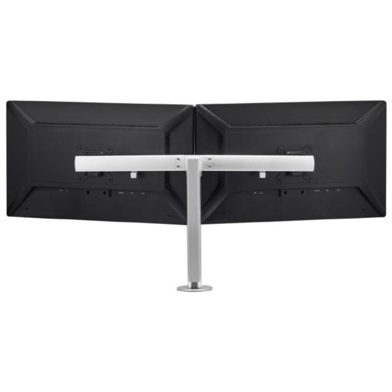 Atdec Black AWMS-R40 display crossbar on 400mm post. Max load: 7kg per arm with HD F-Clamp 13AWMS-R40-F-B