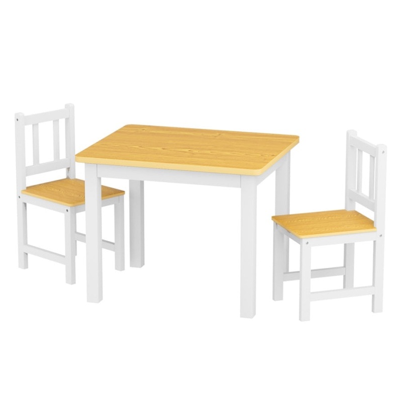 Bopeep Kids Table and Chairs Set Wooden 3PCS Study Play KD1173