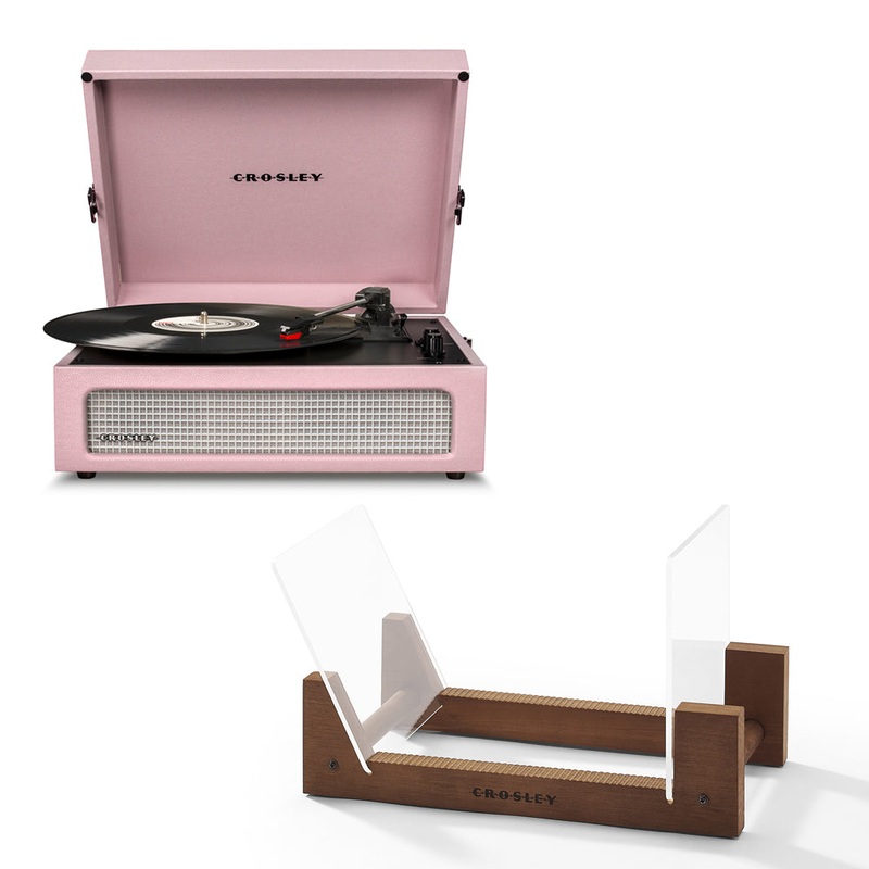 Crosley Voyager Bluetooth Portable Turntable – Amethyst + Bundled Crosley Record Storage Display V398-CR8017BSS-AM4