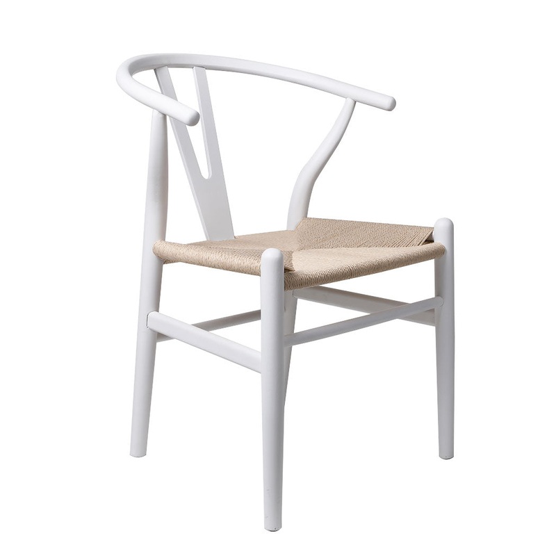 Levede 2x Dining Chairs Wooden Hans White CH1041-2-WH