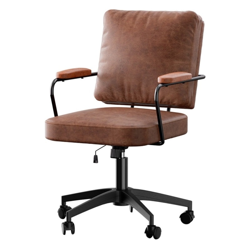 Levede Office Arm Chair Leather Executive Chairs OF1048-BR