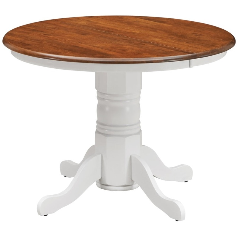 Lupin Round Dining Table 106cm Pedestral Stand Solid Rubber Wood – White Oak V315-VOD-HOBA-01