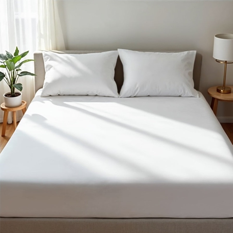 Royal Comfort 1500 TC Cotton Rich Fitted sheet 3 PC Set Double-White ABM-232330