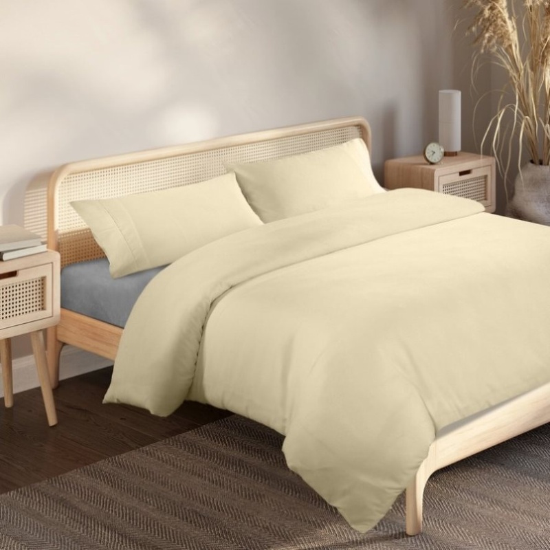 Royal Comfort Blended Bamboo Quilt Cover Sets -Dark Ivory-Double ABM-204821