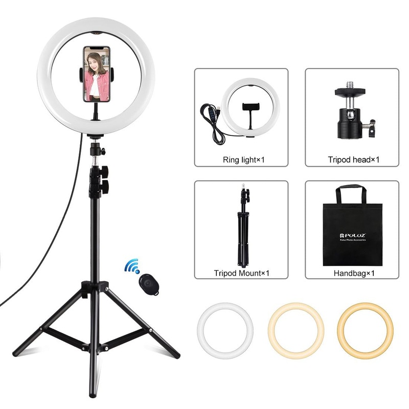10.2 Ring Light With Tripod Usb 3 Modes Dual Colour Diffuse Light Phone Clamp with Remote – Black PRL-B9603TKP