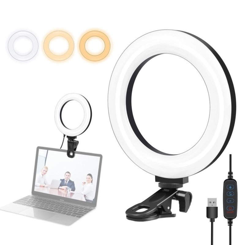 6.2 Dual-Colour Ring Light With Usb 3 Modes Monitor Clip – Black PRL-B865UP
