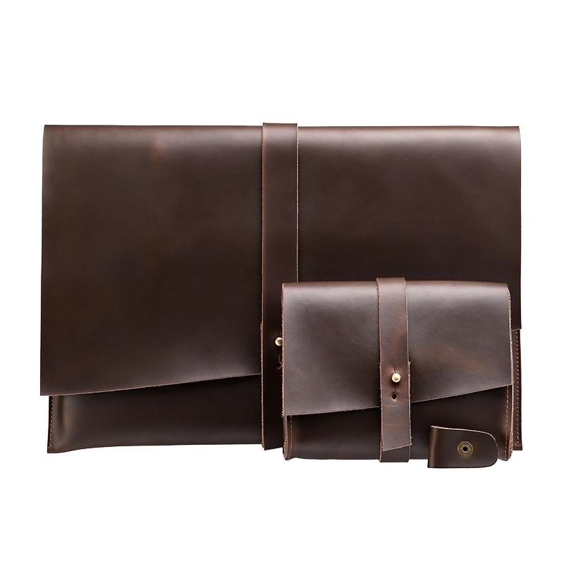 Versatile Leather Laptop Bag With Cable Winder – Fits 12 Macbook Samsung Sony Dell Alienware Chuwi PRL-C1600BL