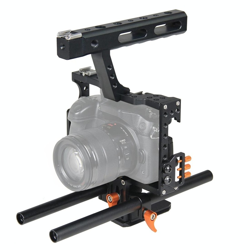 Video Camera Cage Stabilizer For Panasonic Lumix Dmc-Gh4 / Sony A7 Series – Orange PRL-E0002ACD