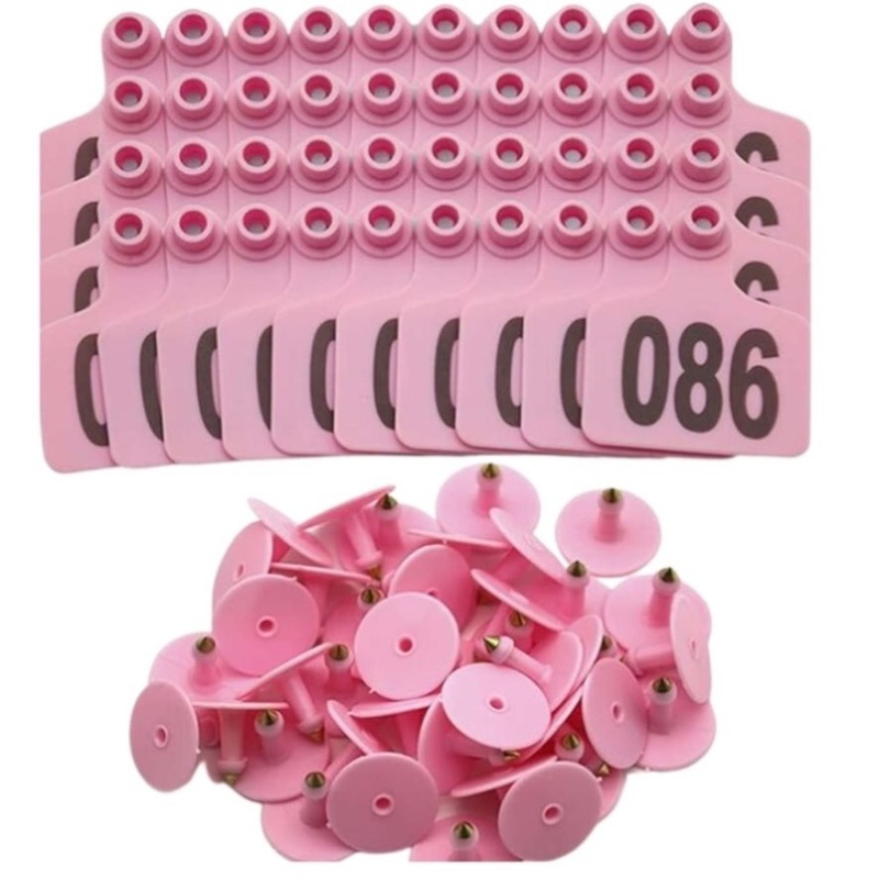 1-100 Cattle Number Ear Tags 5x4cm Set – Small Pink Pig Goat Livestock Label V238-SUPDZ-40192186482768