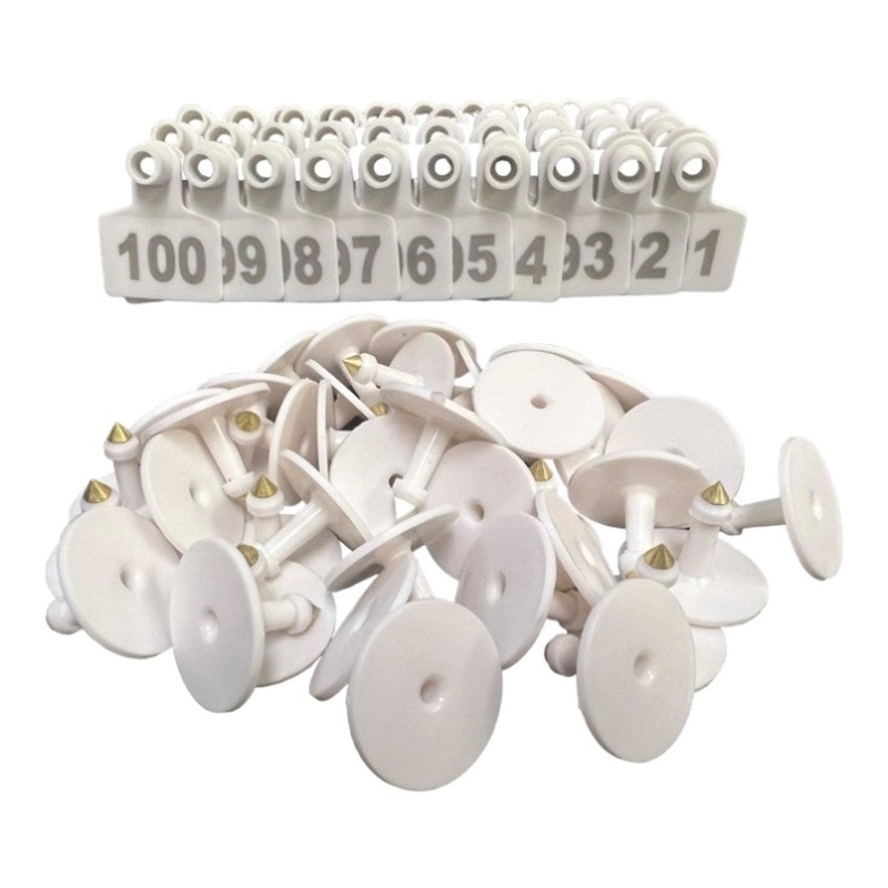 1-100 Cattle Number Ear Tags 5x4cm Set – Small White Pig Goat Livestock Label V238-SUPDZ-40208925458512