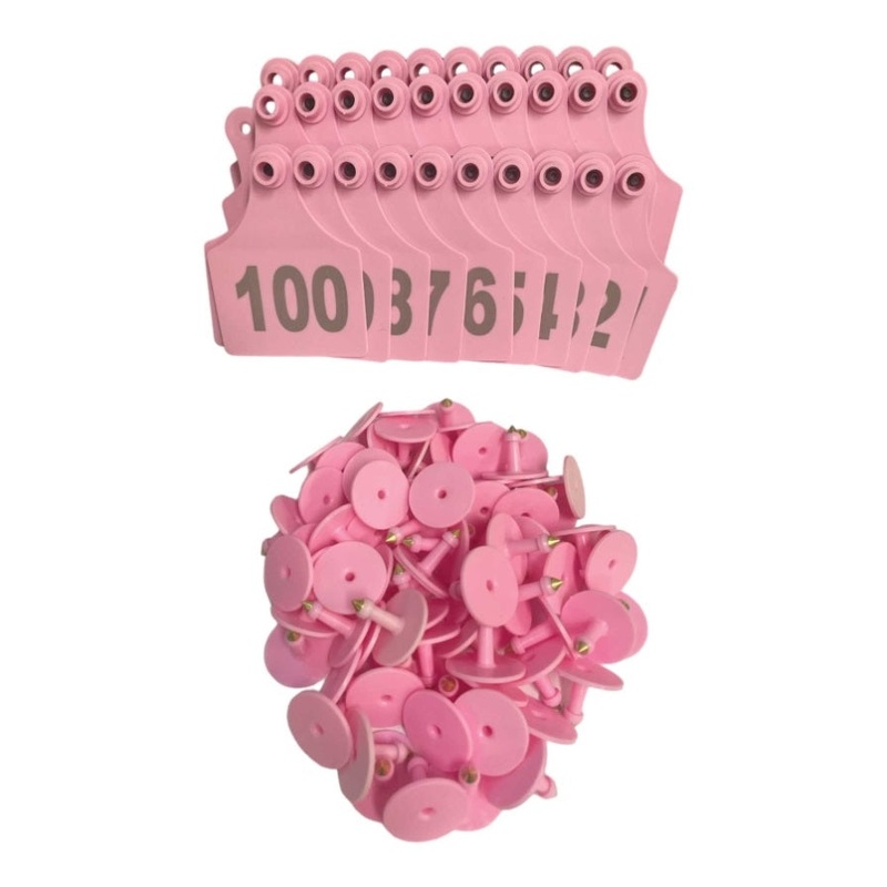1-100 Cattle Number Ear Tags 7x10cm Set – XL Pink Cow Sheep Livestock Labels V238-SUPDZ-40192193855568