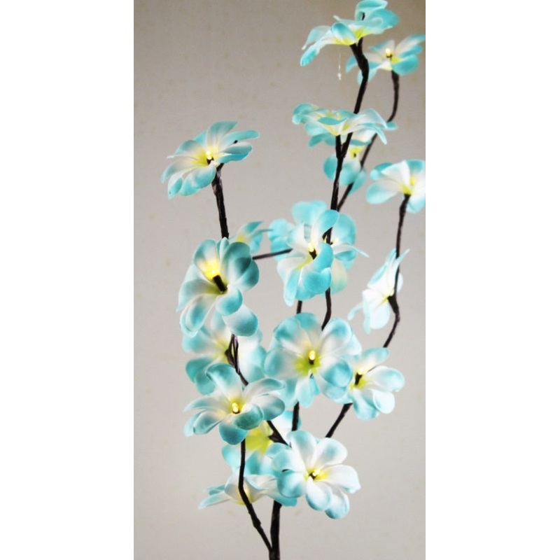 1 Set of 50cm H 20 LED Blue Frangipani Tree Branch Stem Fairy Light Wedding Event Party Function V382-BLUFRANGISTEMBATT