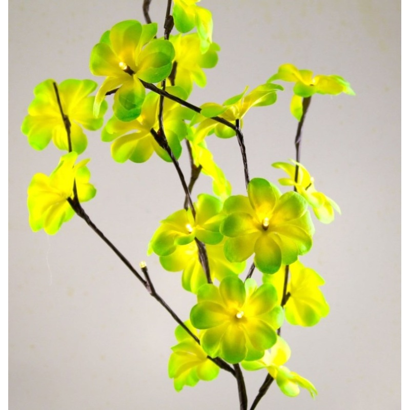 1 Set of 50cm H 20 LED Green Frangipani Tree Branch Stem Fairy Light Wedding Event Party Function V382-GRFRANGISTEMBATT
