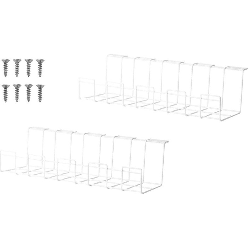 2 Pack Under Desk Cable Management Tray, White V178-34434