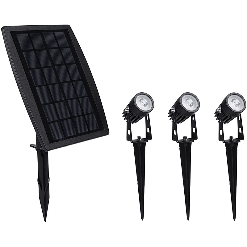 3 x LED Spotlights Powered Solar Garden Lights Outdoor Waterproof V178-14711