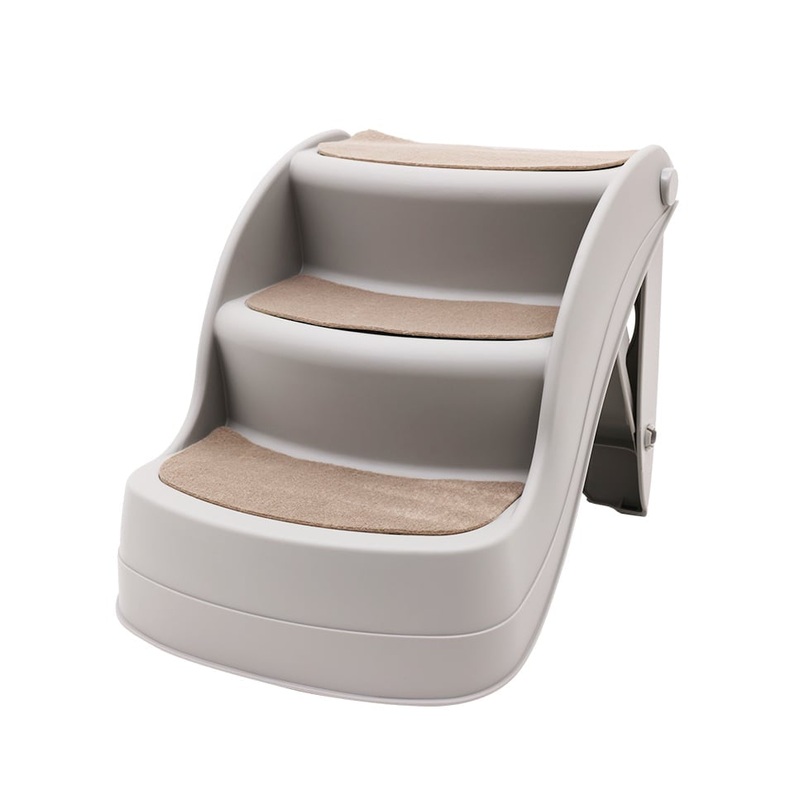 Furtastic Foldable Pet Stairs In Grey – 38cm Dog Ladder Cat Ramp PTS-EJE-434-GY