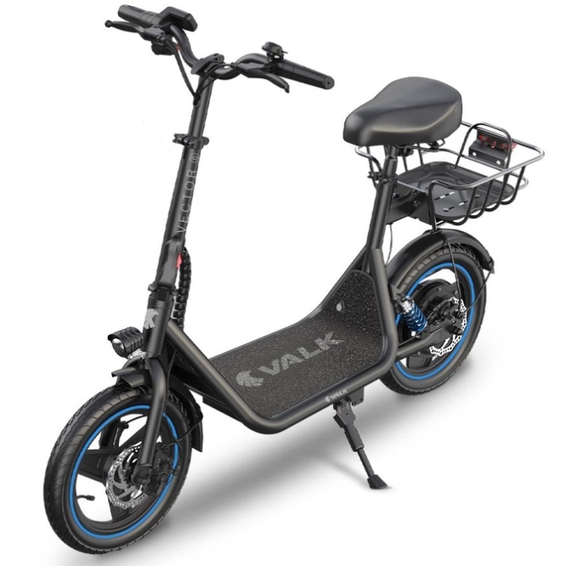 VALK Electric Scooter with Seat, 30km Range, Disc brakes, 14 Tyres, Motorised eScooter for Adults V219-TRNESCVAM6KA