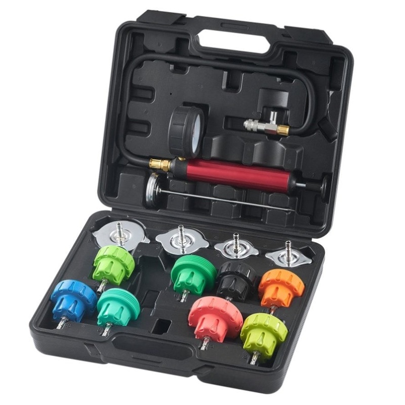 VEVOR 14 pcs Universal Radiator Pressure Tester Kit, Coolant Pressure Tester Kit with Manual Pump V952-SRQLQYYLCSY192TC2V0