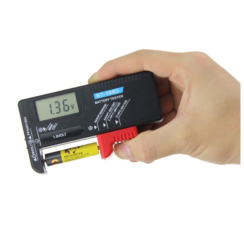 Eagletech BT-168d AA/AAA/C/D/9V/1.5V LCD Digital Button Cell Battery Tester Meter Indicate Volt Tester Checker