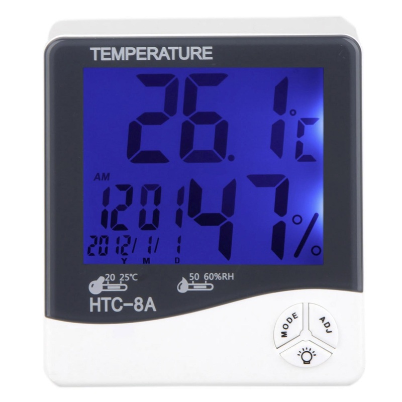 Eagletech HTC-8A Digital Hygrometer Thermometer Clock with Backlight