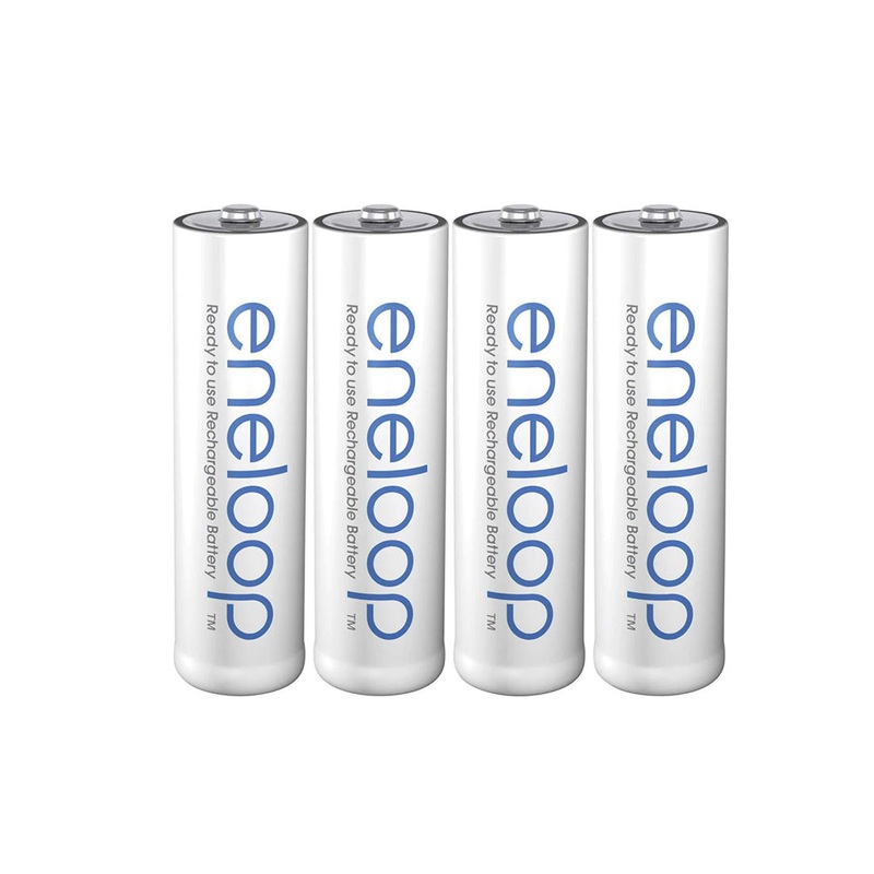 Panasonic Eneloop Overnight Basic Charger K-KJ51MCC40T with AA Rechargeable Battery Pack of 4 (White)