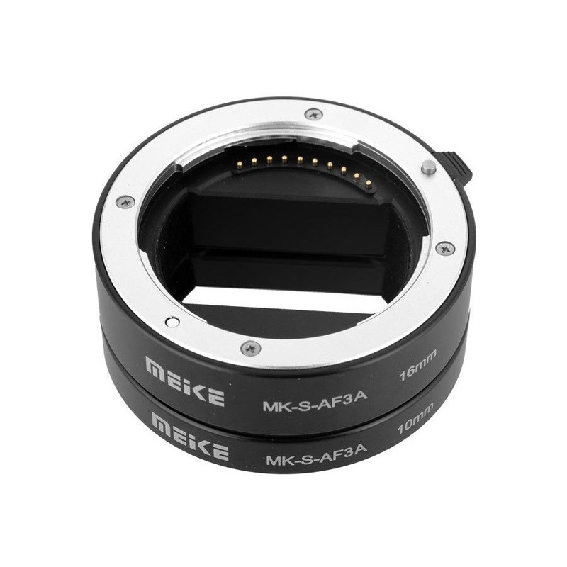 Meike MK-S-AF3A Metal Auto Focus Macro Extension Tube 10mm 16mm for Sony Mirrorless Camera Lenses (E-Mount)
