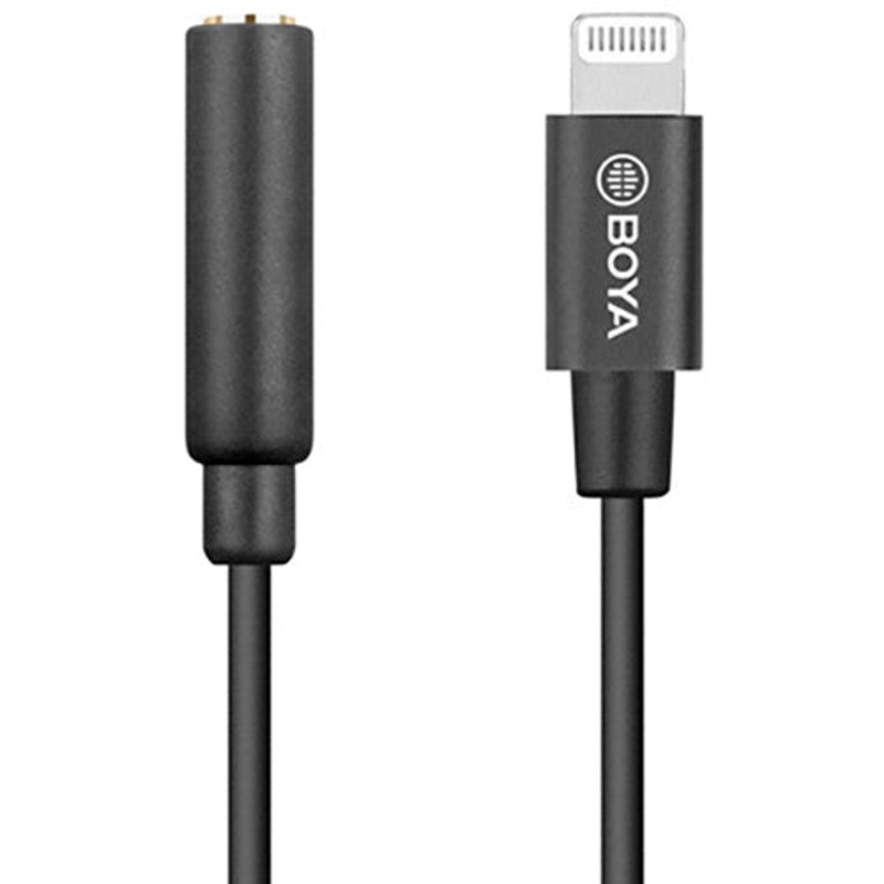 Boya BY-K3 3.5mm TRRS AUX Female to Male L-Type Audio Adapter Cable (2.4) for iP, Smartphones
