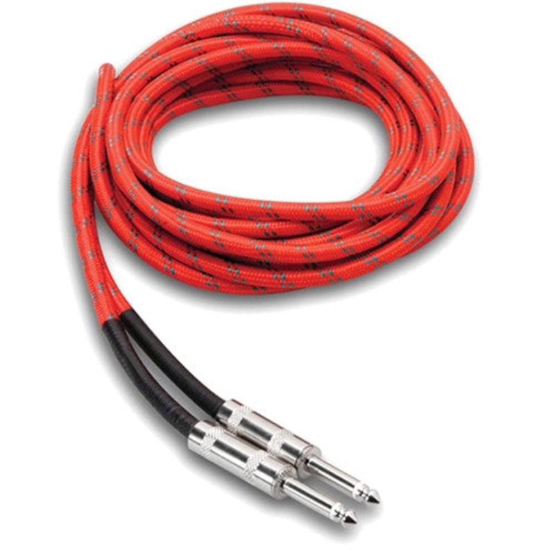 [CLEARANCE] Hosa Technology 18C3 3GT Series Cloth Guitar Cable (Red/Green) – 18′