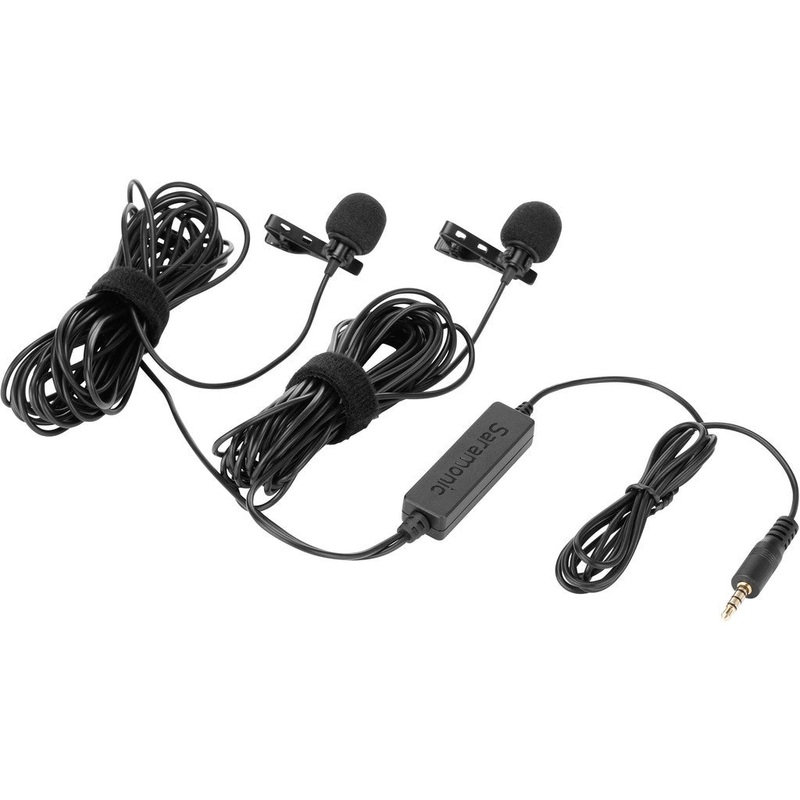 [CLEARANCE] Saramonic Lavmicro 2m Dual Lavalier Microphones for DSLR, Mirrorless, Video Cameras, Smartphones and Tablets