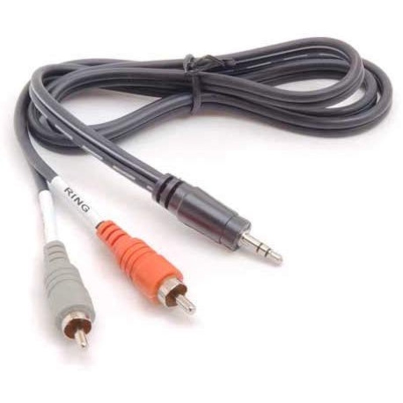 Hosa Technology CMR-206R Stereo Mini (3.5mm) Angled Male to 2 RCA Male Y-Cable – 6′