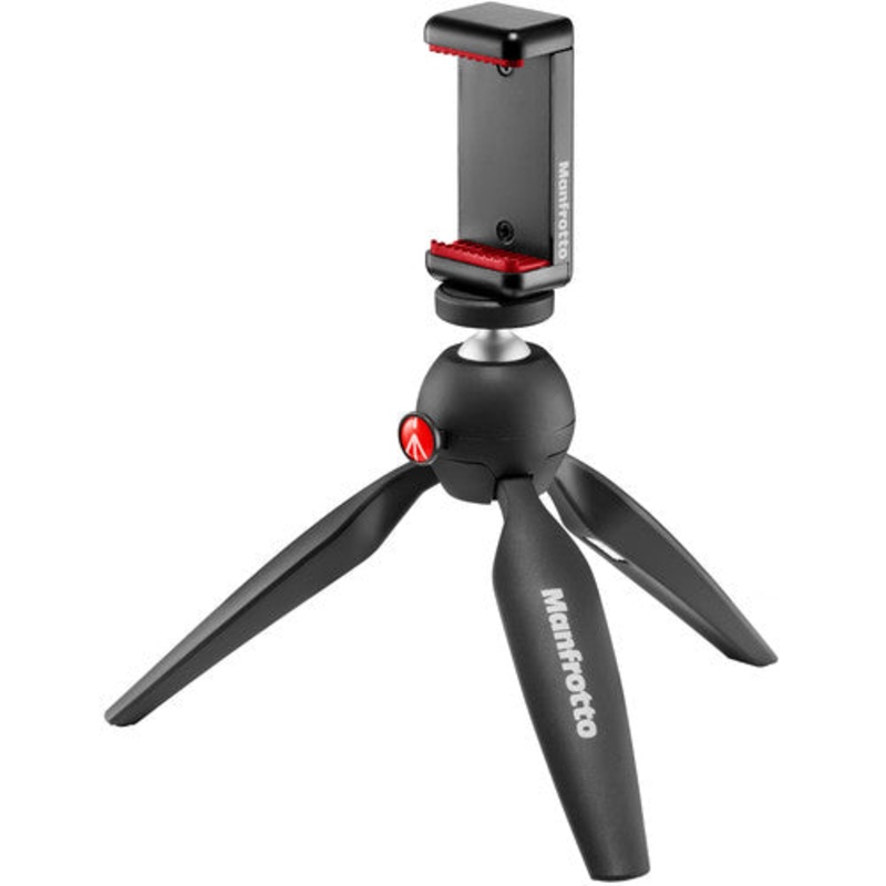 Manfrotto MKPIXICLAMP-BK PIXI Smart Mini Tripod with Universal Smartphone Clamp (Black)
