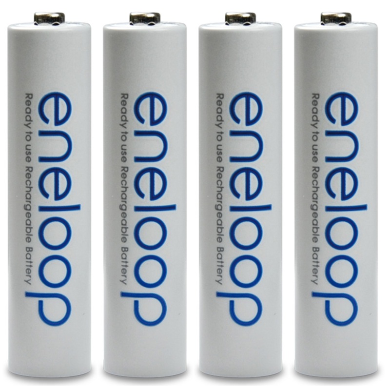 Panasonic eneloop BK-4MCCE/4ST AAA Rechargeable Battery Pack of 4 (White) in Shrink Pack