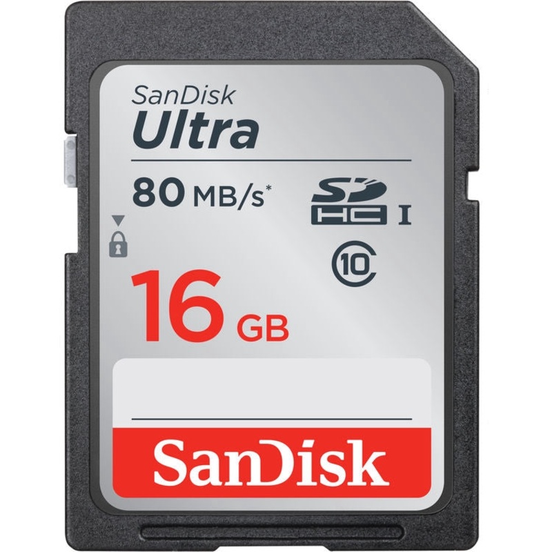 Sandisk Ultra SD Card 16GB SDHC UHS-I Class 10 80MB/s Read Speed V30 | Model – SDSDUNC-016G-GN6IN