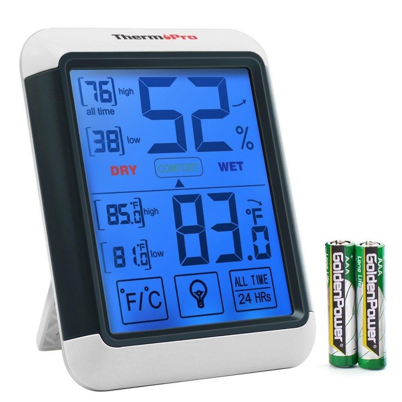 Thermopro TP55 Digital Hygrometer Thermometer Indoor Thermometer with Touchscreen and Backlight Humidity Temperature Sensor