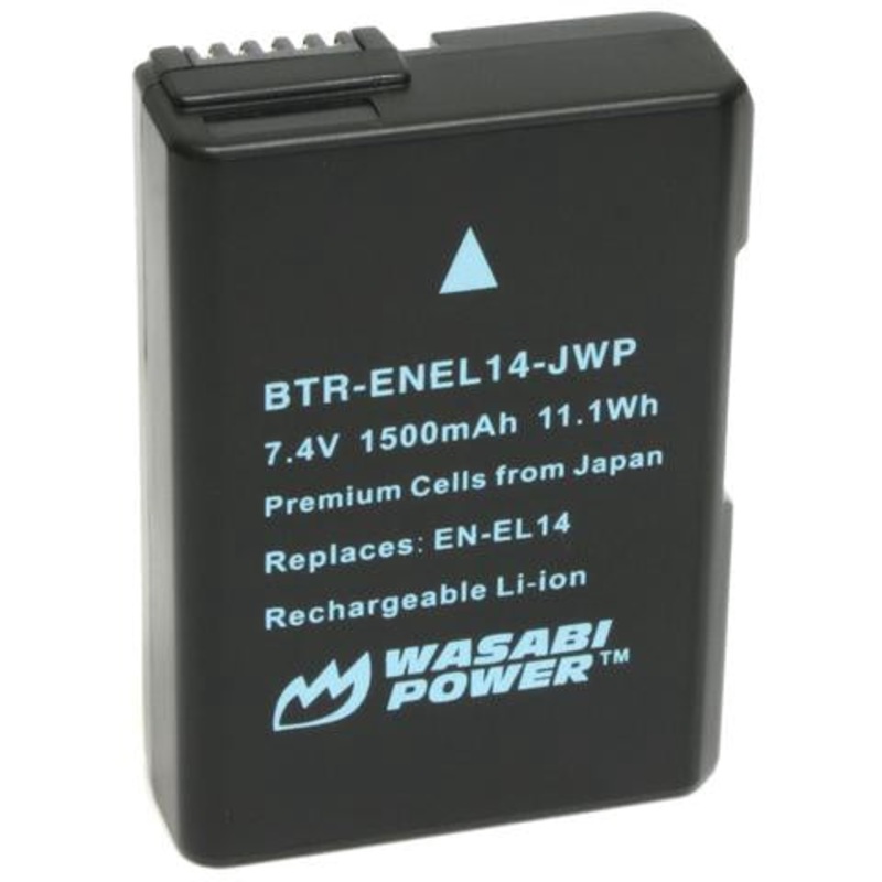 Wasabi Power Battery for Nikon EN-EL14 – Compatible with Nikon Coolpix P7000, P7100, D3100, D3200, D5100 (Fully Decoded)