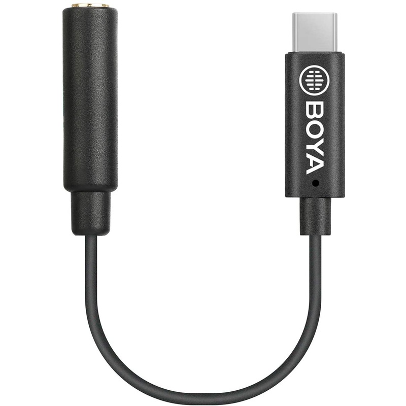 Boya BY-K6 3.5mm TRS (Female) to USB Type-C (Male) Audio Adapter for DJI OSMO Pocket