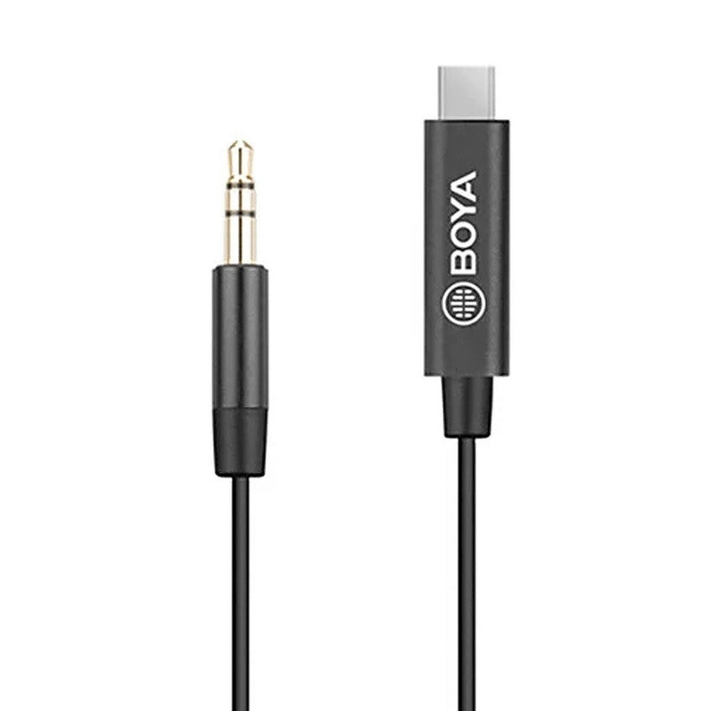 [CLEARANCE] Boya BY-K2 3.5mm TRS (Male) to USB Type-C (Male) 20cm Audio Adapter Cable for Android Devices